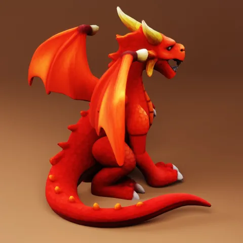 Stylized Red Dragon image 3