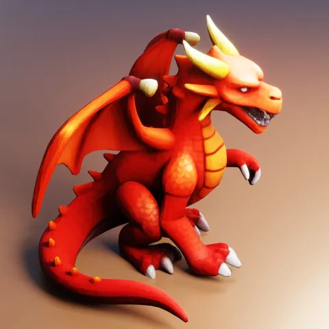 Stylized Red Dragon image 2