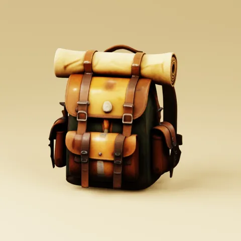 Vintage Leather Adventurer Backpack with Bedroll image 3