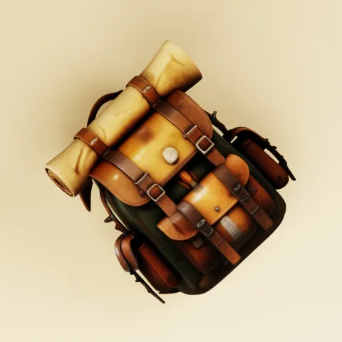 Vintage Leather Adventurer Backpack with Bedroll image 4